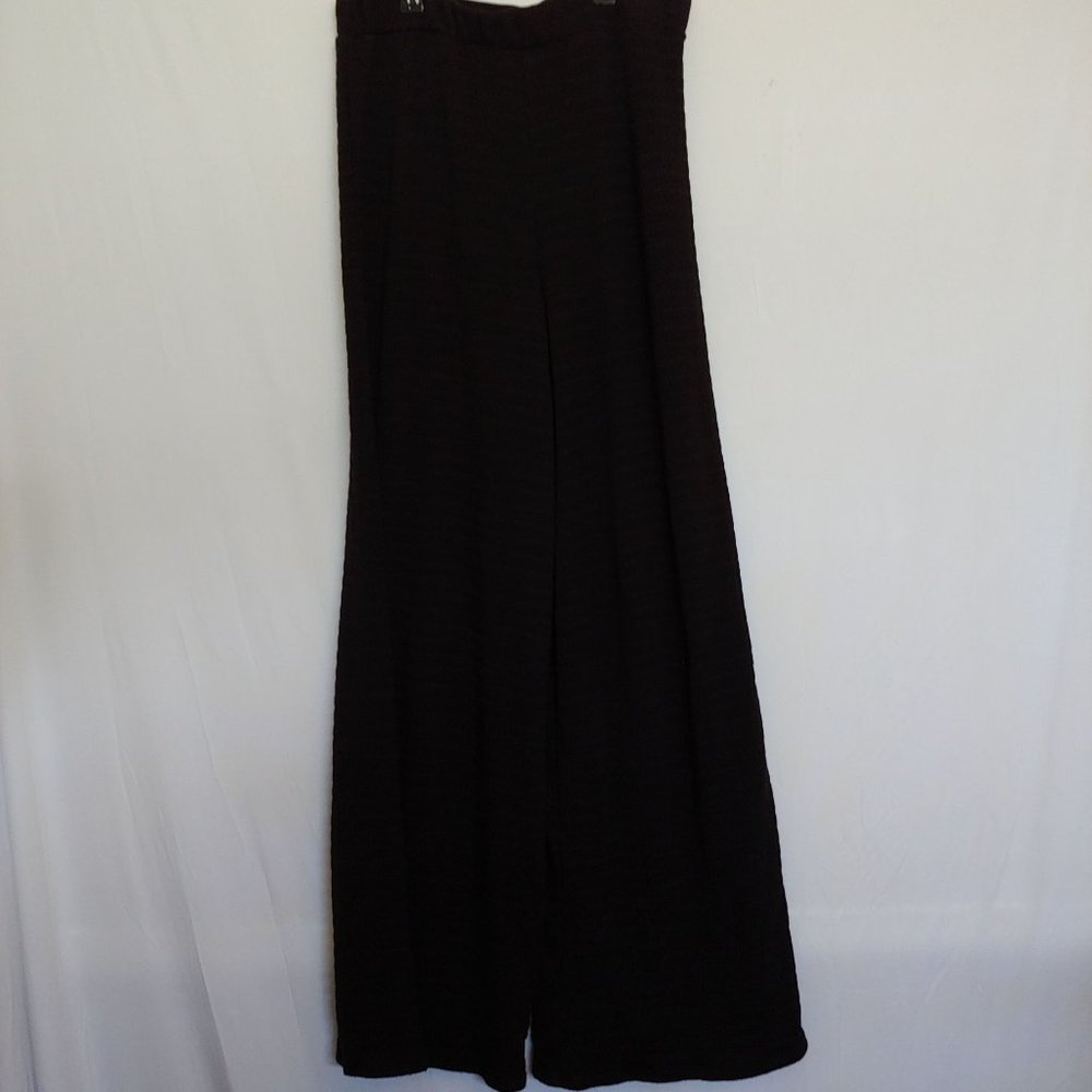 Lulu's black knit fully lined wide leg pullup high waist pants Medium